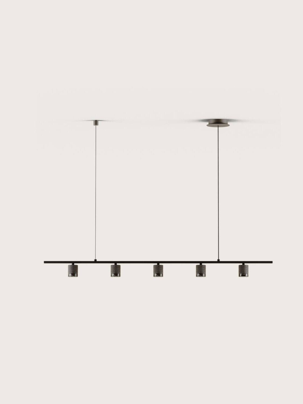Aromas :: Lampa wisząca / żyrandol Tea 5 szer. 118 cm czarny / marmur