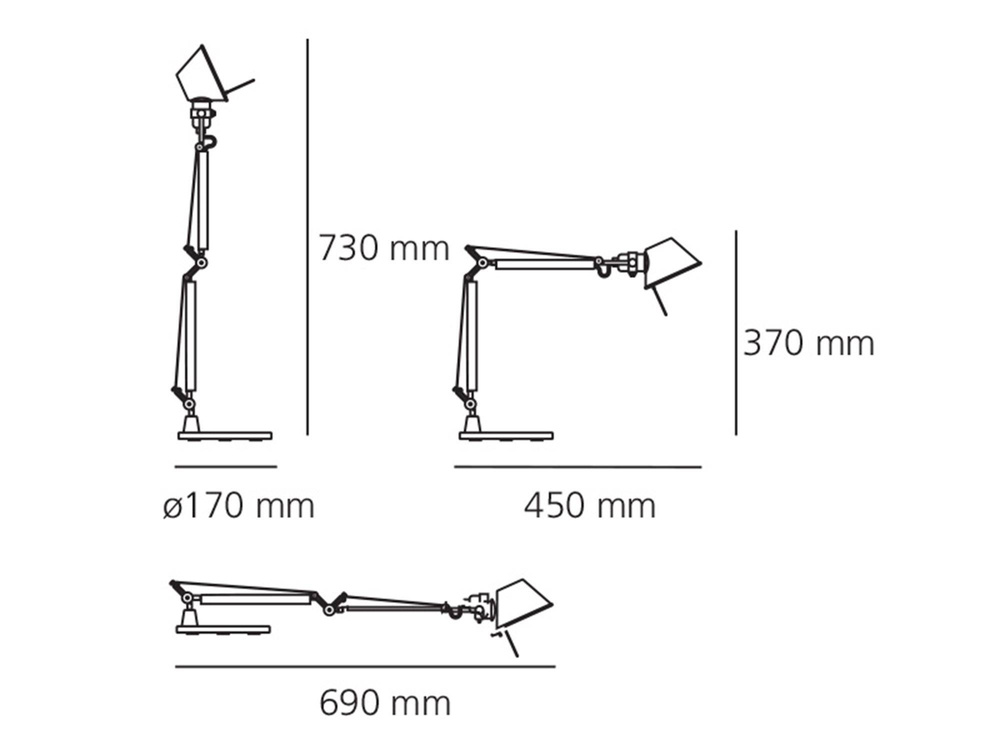 Artemide :: Lampa biurkowa Tolomeo Micro niebieska wys. 37 cm