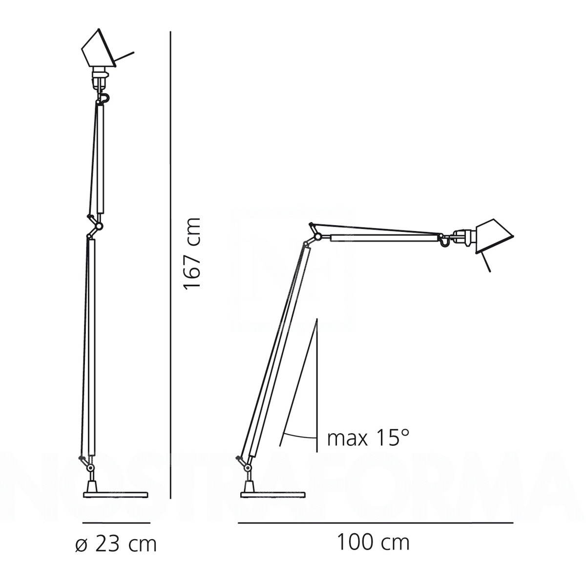 Artemide :: Lampa podłogowa Tolomeo LED srebrna wys. 167 cm