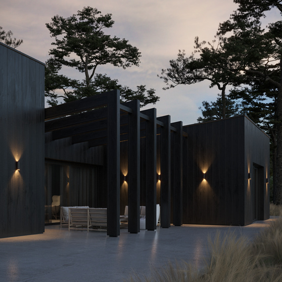 AQForm :: Lampa ścienna / kinkiet zewnętrzny Vip round up&down LED M930 64° Phase-Control wys. 18 cm czarna