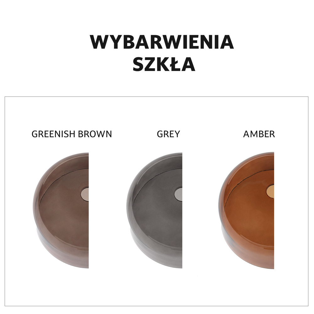 Aromas :: Lampa wisząca Cloud szer. 25 cm klosz zielonkawy brązowy / czarny metal