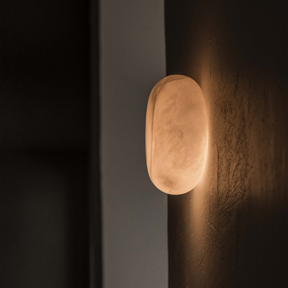 Embassy Interiors :: Lampa ścienna / kinkiet Alkione śr. 15 cm biały alabaster