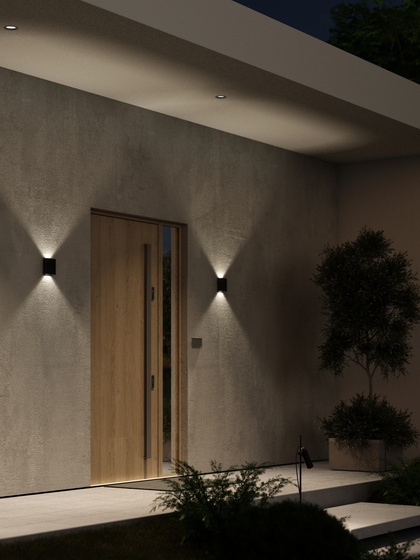 AQForm :: Lampa ścienna / kinkiet LEDpoint square up&down szer. 10 cm czarny zewnętrzny