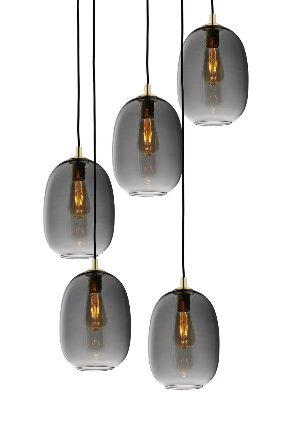 Kaspa :: Lampa wisząca Onyx 5 kloszy czarna
