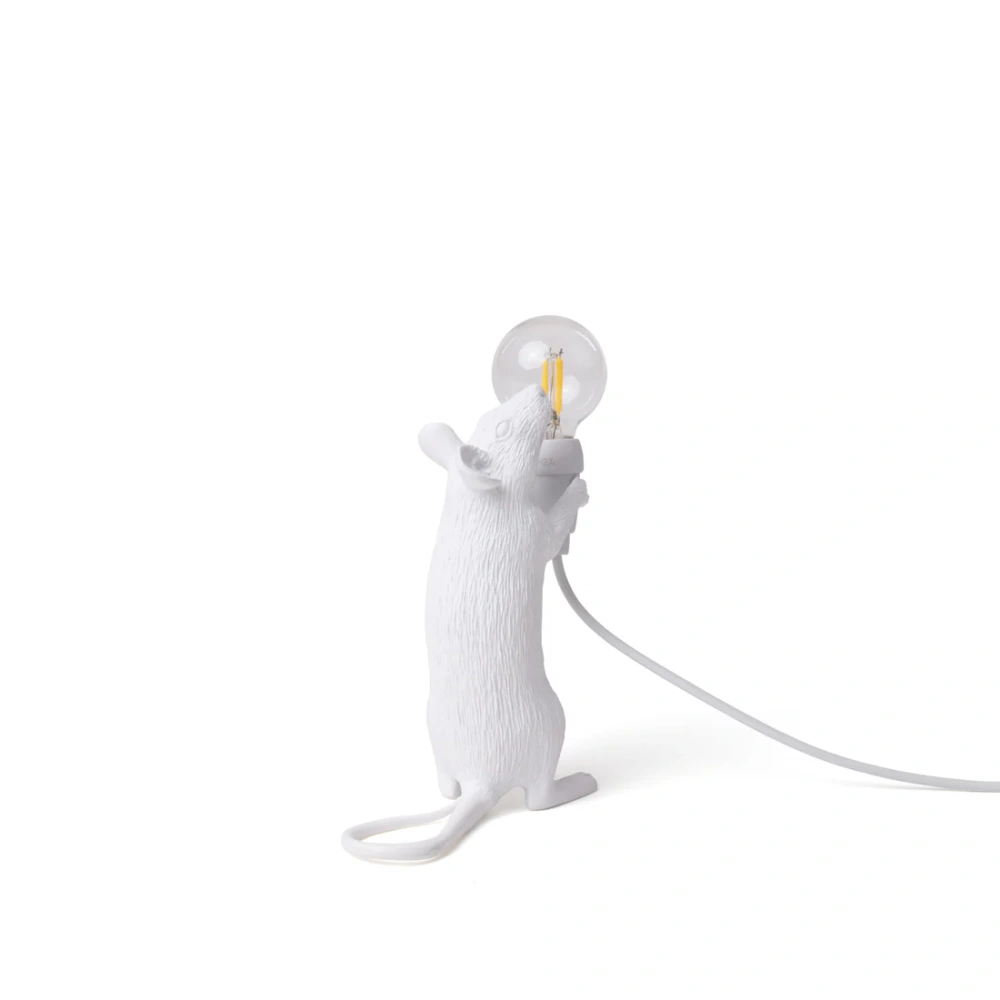 Seletti :: Lampa stołowa Mouse Step USB dekoracyjna wys. 1,5 cm biała