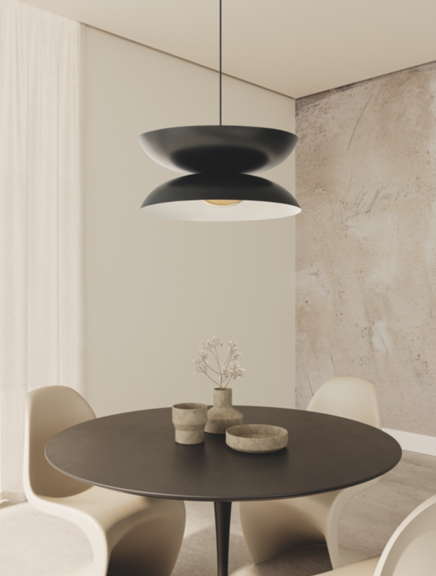 Aromas :: Lampa wisząca Yoyo czarna ze złotym środkiem śr. 56 cm