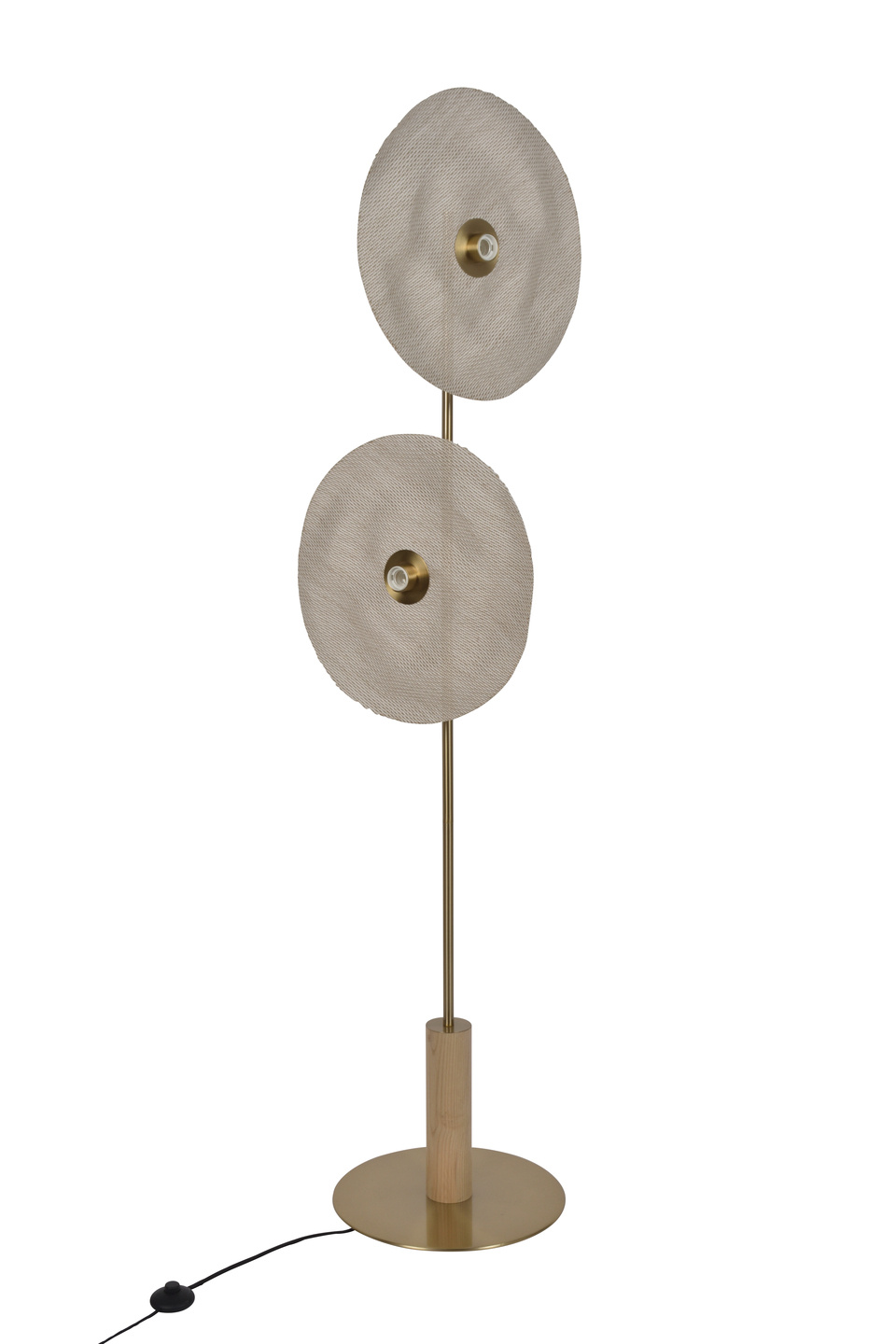 Market Set :: Lampa podłogowa Rivage 2l L wys. 185 cm beżowo-złota