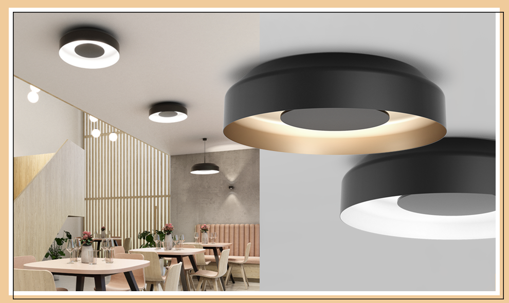 AQForm :: Lampa sufitowa / ścienna Maxi Ring dot LED 2700K natynkowa czarno-biała