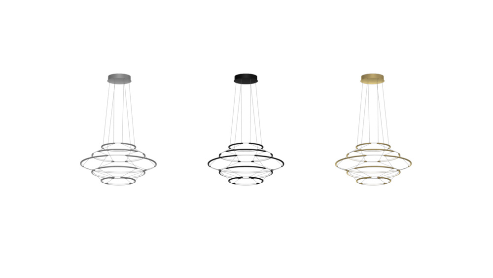 Nemo Lighting :: Lampa wisząca Drop 5 śr. 70 cm czarna
