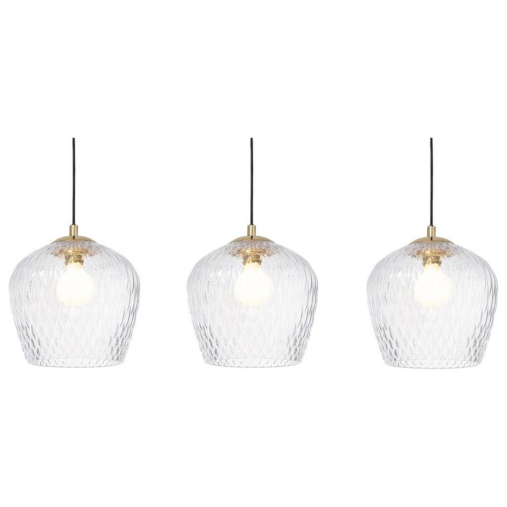 Kaspa :: Lampa wisząca Venus listwa 3 klosze transparentno-czarna