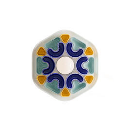 Ferroluce :: Lampa ścienna / kinkiet Phytia śr. 37 cm ceramiczny kobalt / mięta / żółty