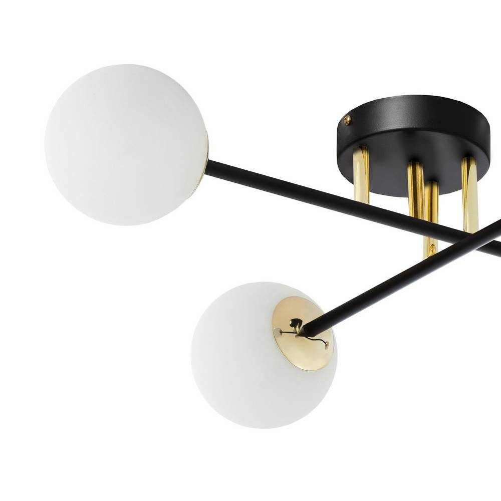 Kaspa :: Lampa sufitowa / plafon Astra 4 klosze czarna