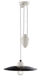 Ferroluce :: Lampa wisząca B&W czarno-biała śr. 30 cm