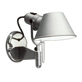 Artemide :: Lampa ścienna / kinkiet Tolomeo Faretto srebrny (z wyłącznikiem) szer. 27 cm