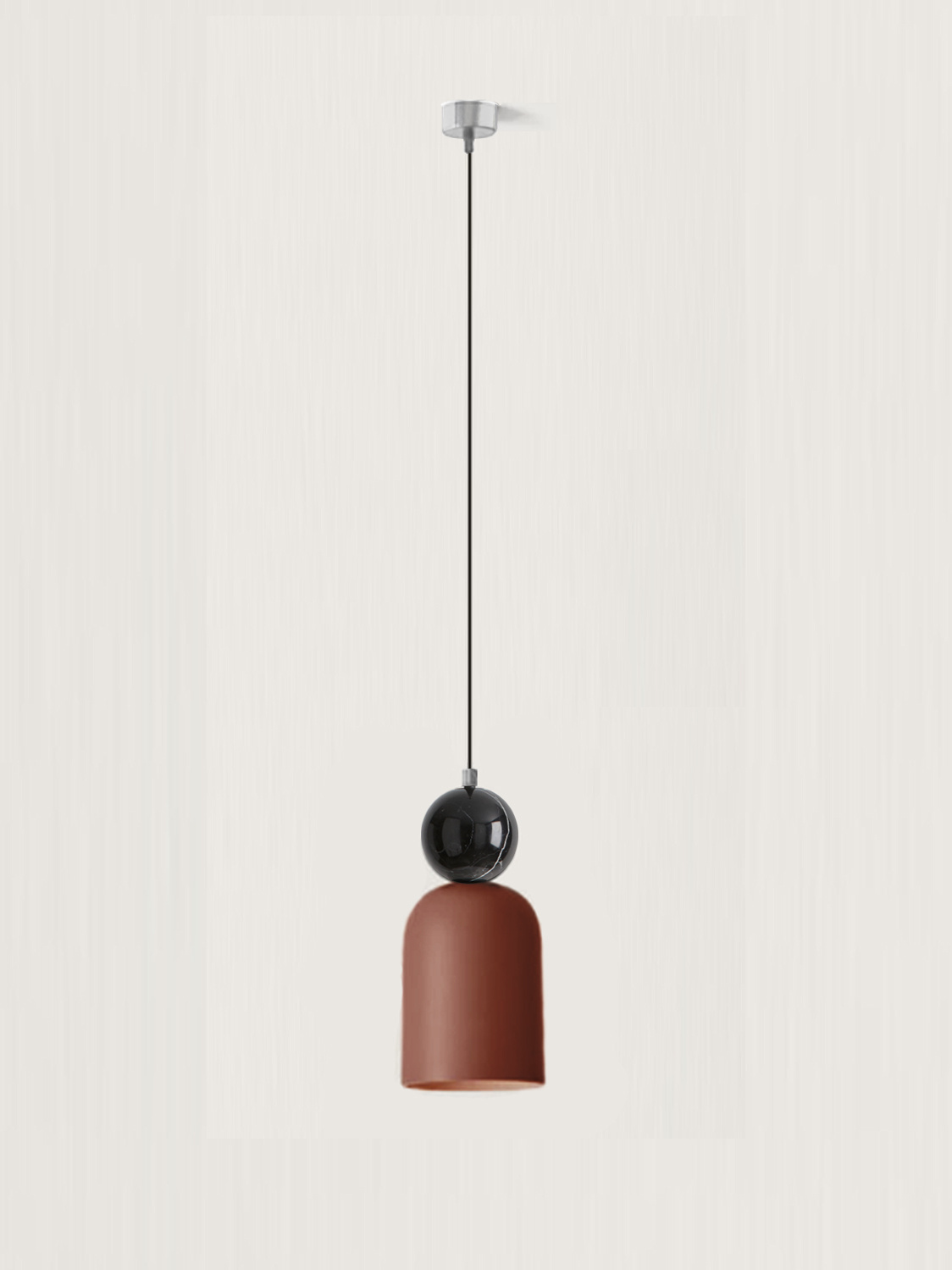 Aromas :: Lampa wisząca Bell śr. 14 cm  Mocca / czarny marmur / chromowane wykończenie