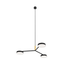 Robin :: Lampa wisząca Rafaela Trio czarna z mosiężnym wykończeniem
