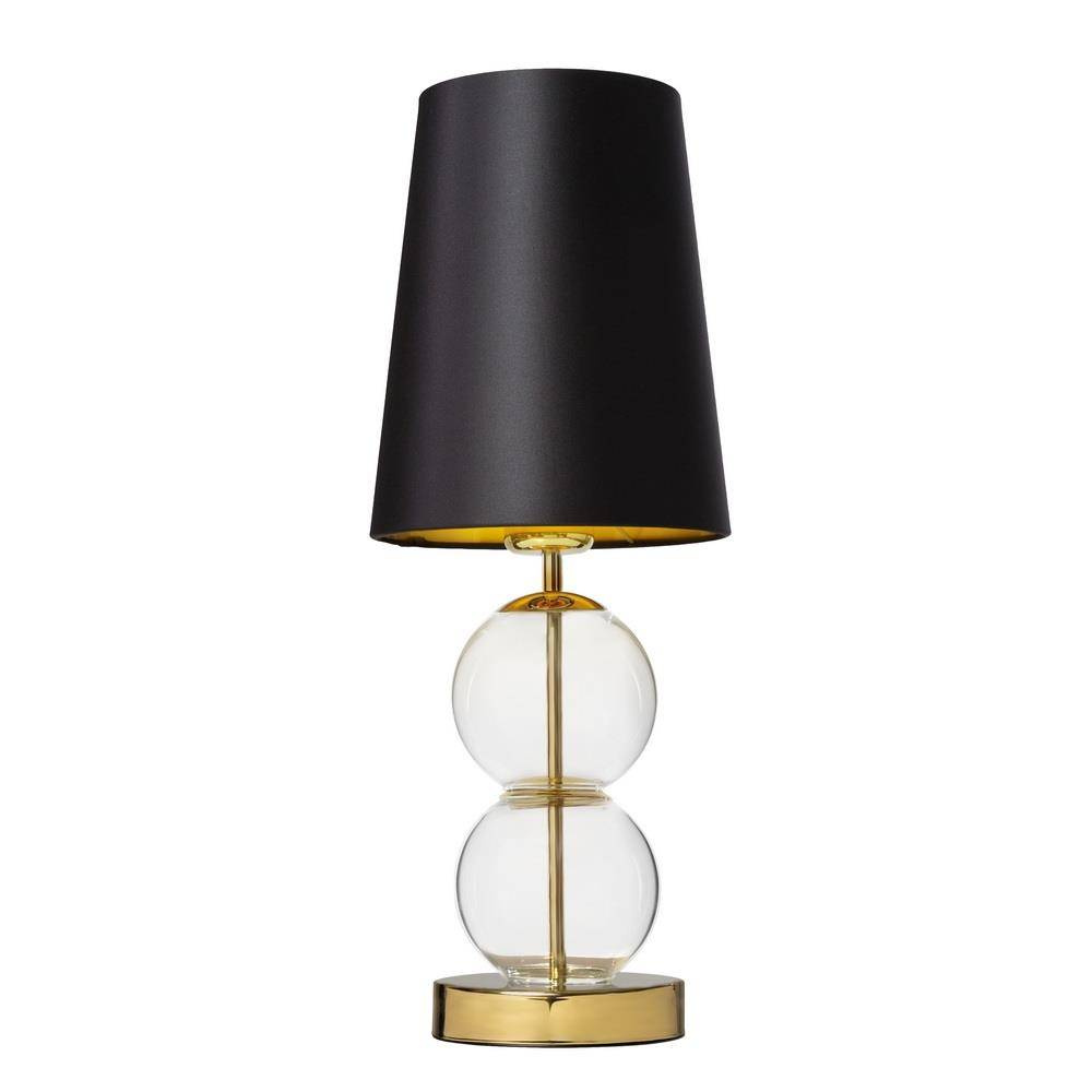 Kaspa :: Lampa stołowa Coco transparentno-czarna wys. 54 cm