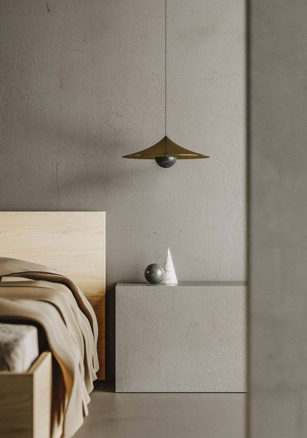 Aromas :: Lampa wisząca Hat śr. 40 cm czarna czarny marmur