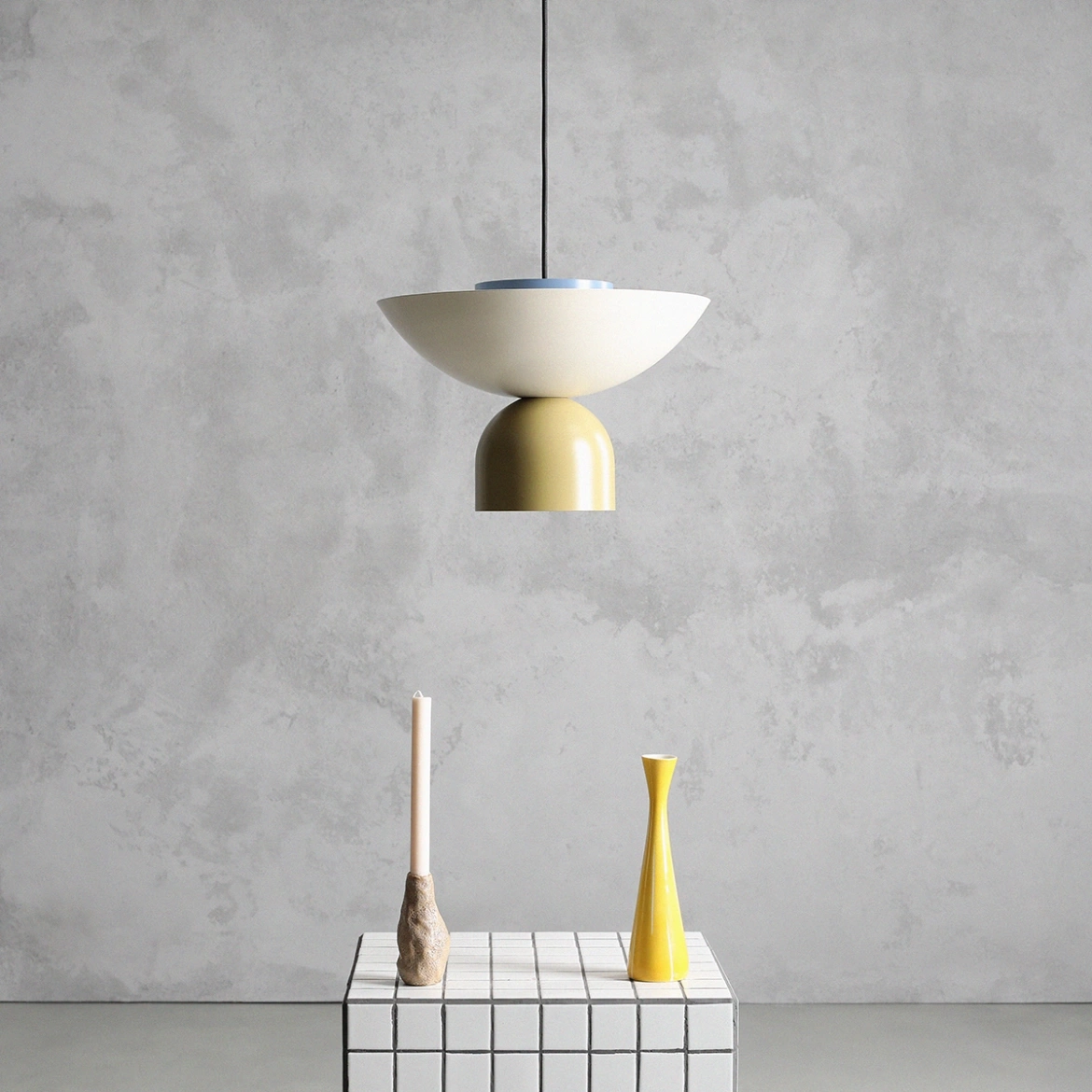 Artera :: Lampa wisząca Ilia śr. 37 cm kremowo-pistacjowo-niebieska