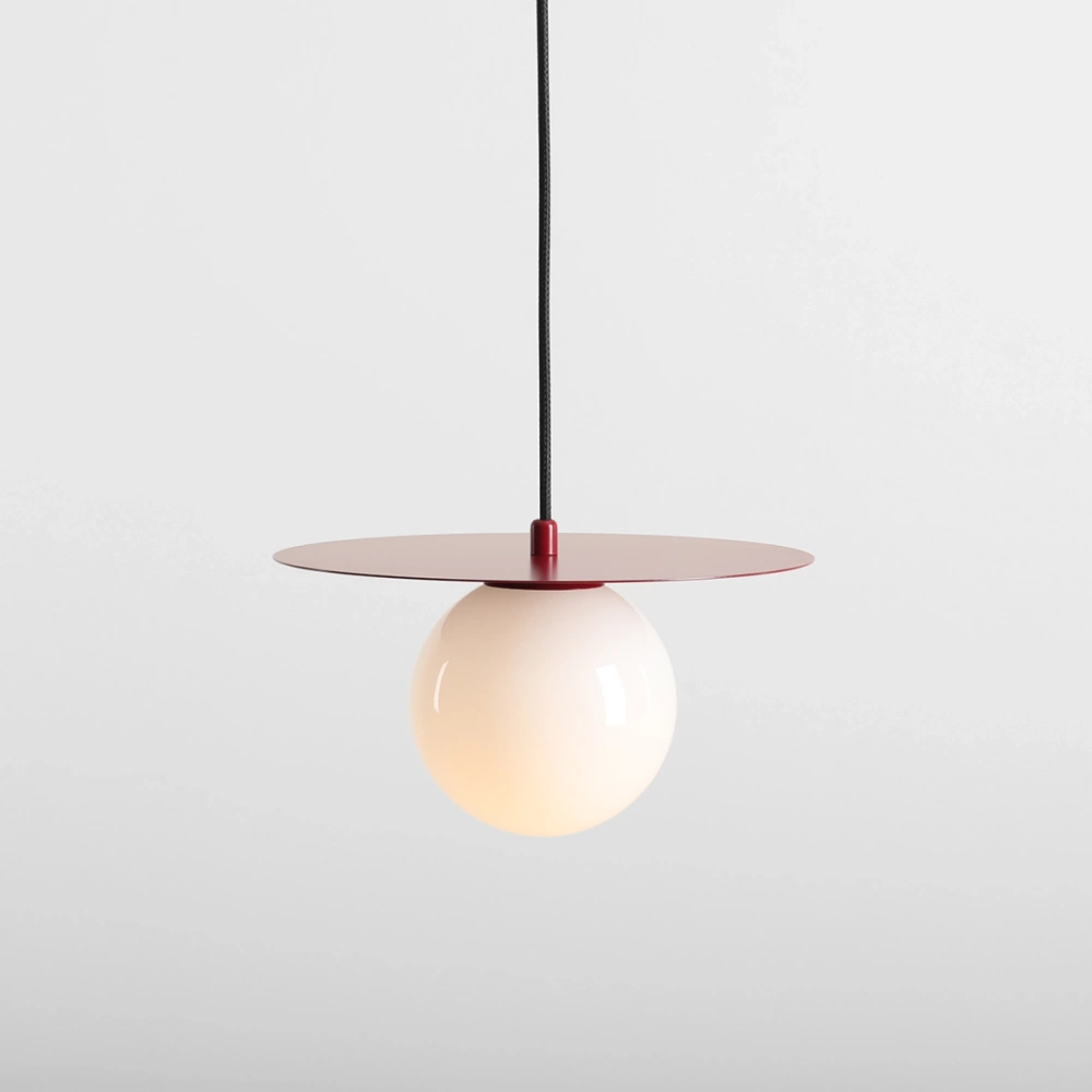Artera :: Lampa wisząca Loop z bordowym dyskiem rozm. S
