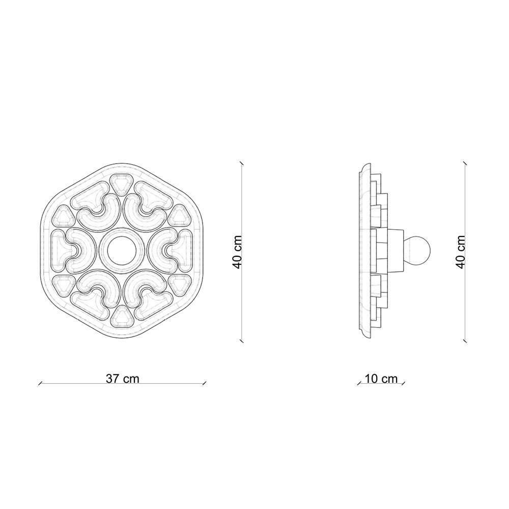 Ferroluce :: Lampa ścienna / kinkiet Phytia śr. 37 cm ceramiczny żółty / brązowy / pomarańczowy 