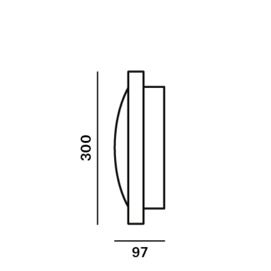 Brokis :: Lampa ścienna / Kinkiet Convex śr. 30 cm transparentna