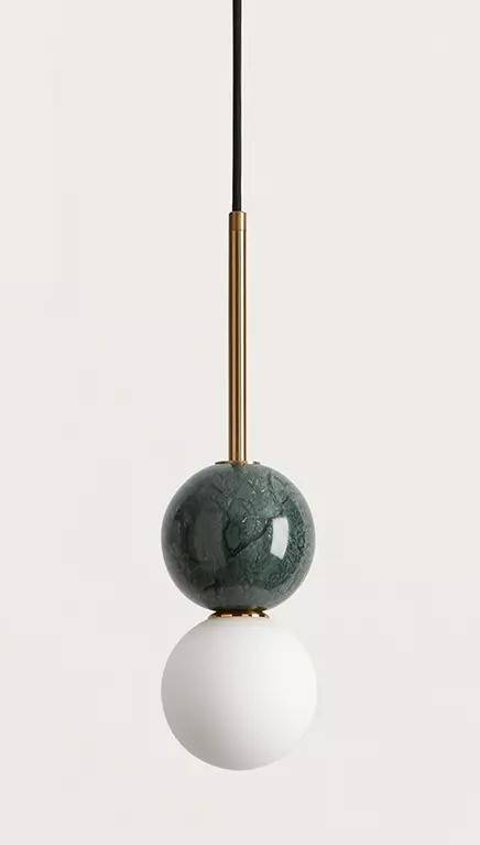 Aromas :: Lampa wisząca Dalt metal śr. 10 cm zielony marmur / złoty