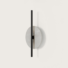 Aromas :: Lampa ścienna / kinkiet Point wys. 60 cm alabaster / czarny