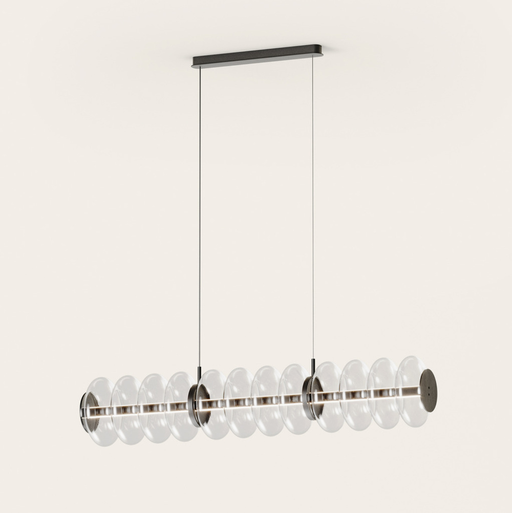 Aromas :: Lampa wisząca Vitree szer.105 cm transparentne szkło / czarny metal