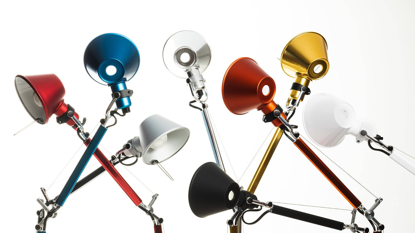 Artemide :: Lampa biurkowa Tolomeo Micro niebieska wys. 37 cm