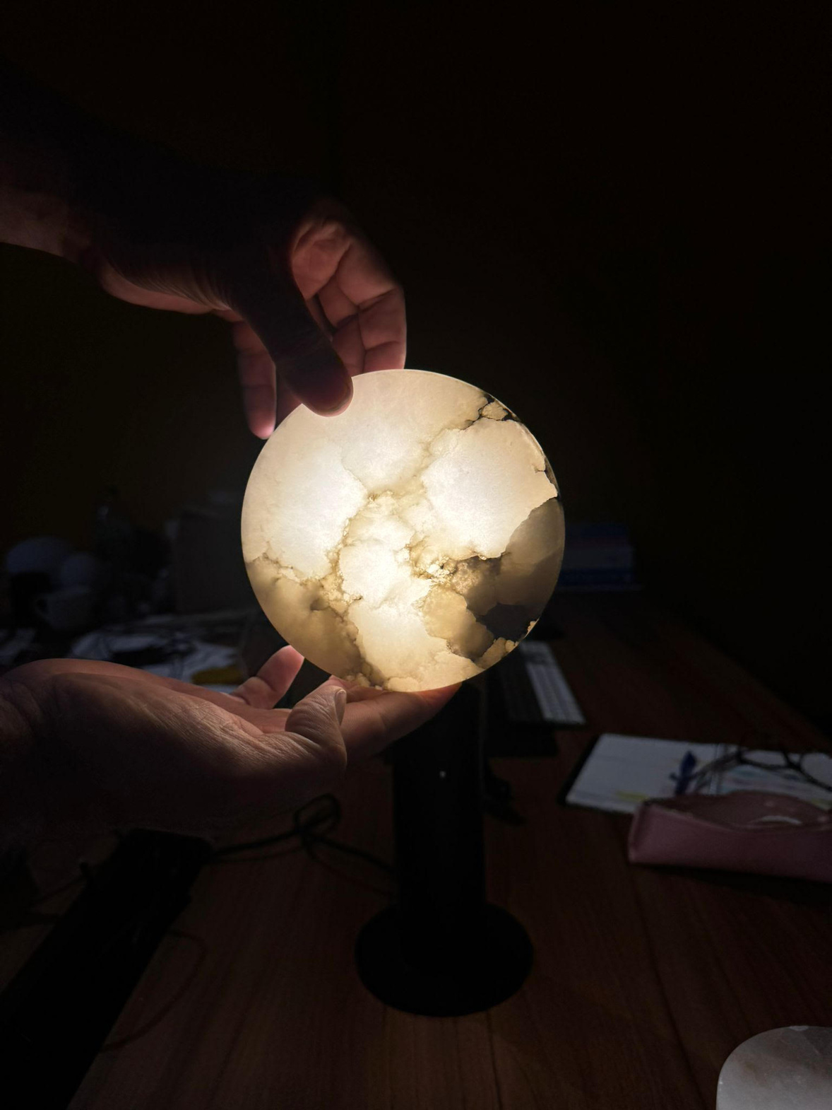 Robin :: Lampa ścienna / sufitowa Rock śr. 9 cm alabastrowa IP20 3000K