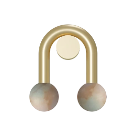 Robin :: Lampa ścienna / kinkiet Rigoberta Direct Super Curved alabaster złota szer. 26 cm