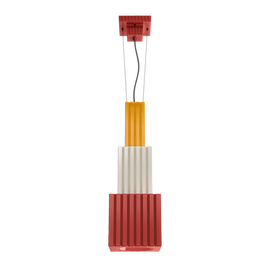 Ferroluce :: Lampa wisząca Metra wys. 66 cm czerwono-kremowo-żółta
