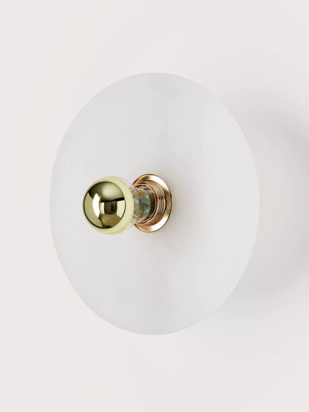 Aromas ::  Lampa ścienna / kinkiet Alba alabaster / złoty metal śr. 35 cm / mocowanie 10 cm