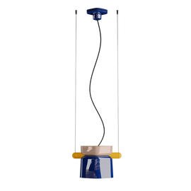 Ferroluce :: Lampa wisząca Yakitori szer. 41 cm ceramiczna kobaltowa
