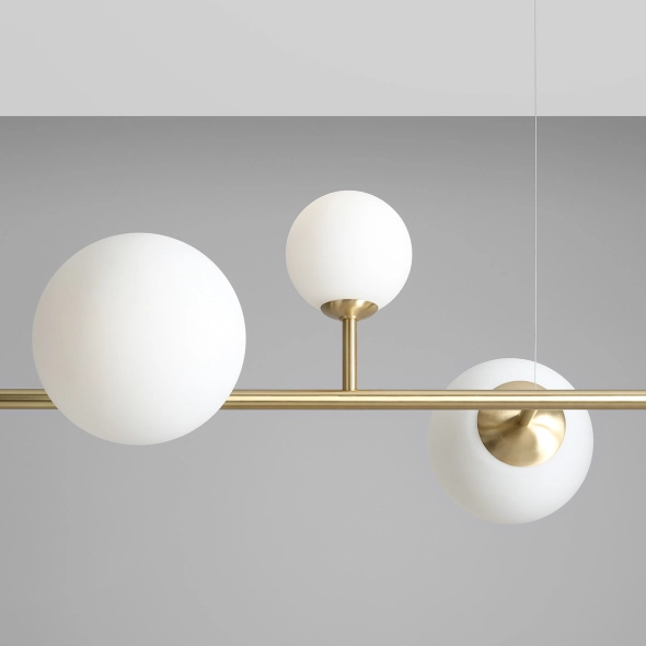Artera :: Lampa wisząca Dione 6 szer. 130 cm złota / mleczny klosz
