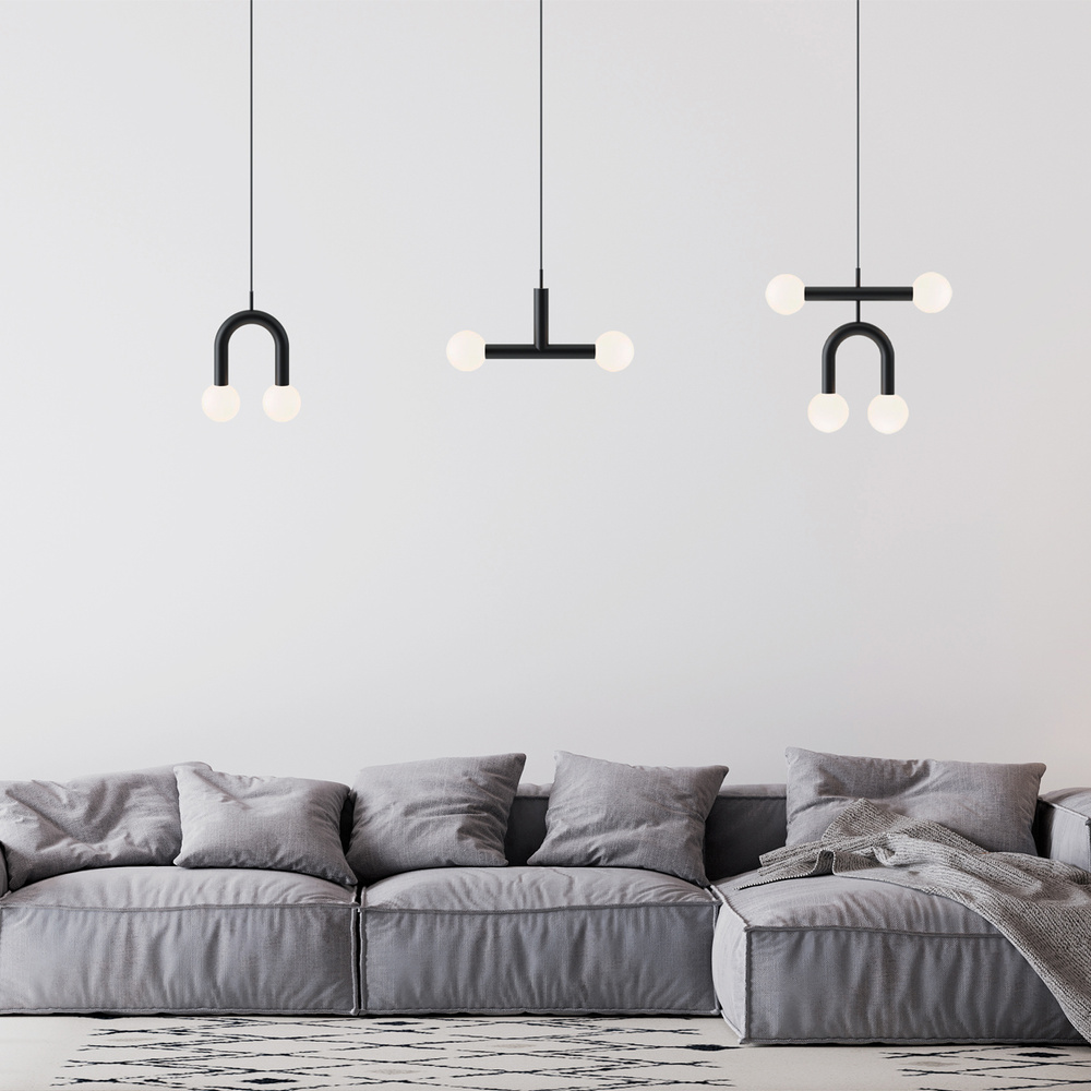 Robin :: Lampa wisząca Rigoberta Super Curved szer. 26 cm czarna 