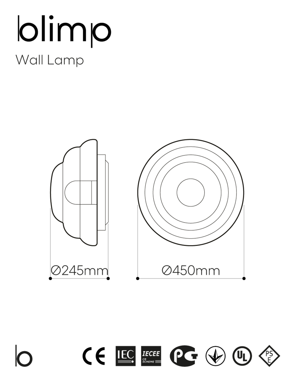 Bomma :: Lampa ścienna / kinkiet Blimp transparentna śr. 45 cm 