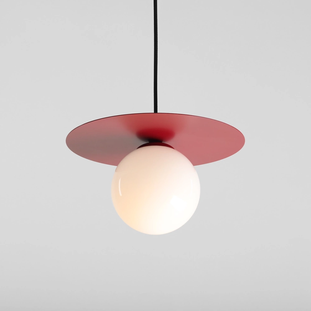 Artera :: Lampa wisząca Loop z bordowym dyskiem rozm. S