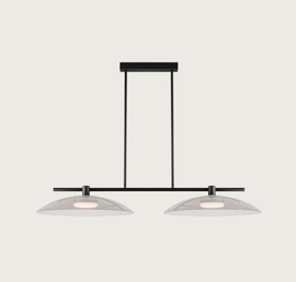 Aromas :: Lampa wisząca Betty 2 szer. 80 cm szkło transparentne / czarny metal