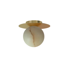 Robin :: Lampa sufitowa/ plafon Royal Disc alabaster złota śr. 15 cm