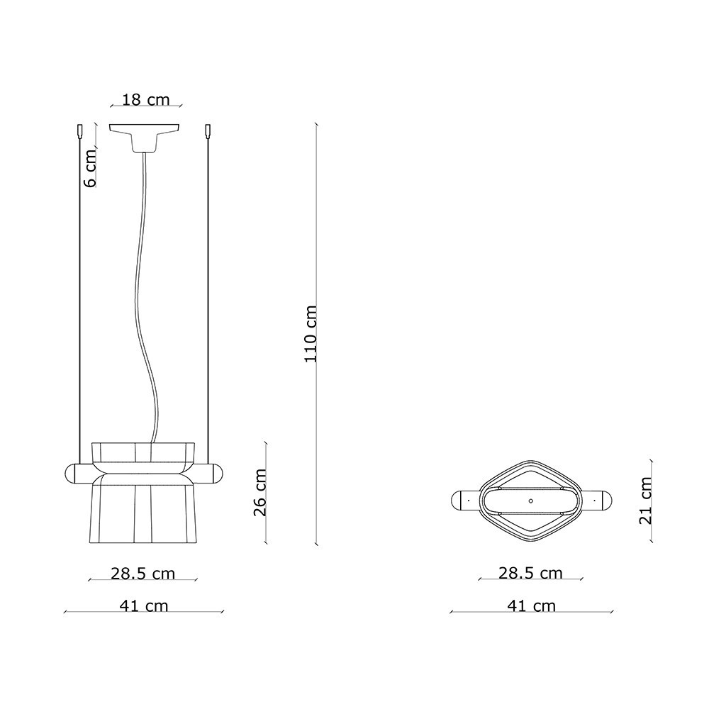 Ferroluce :: Lampa wisząca Yakitori szer. 41 cm ceramiczna zielona