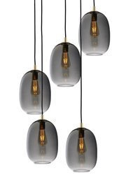 Kaspa :: Lampa wisząca Onyx 5 kloszy czarna
