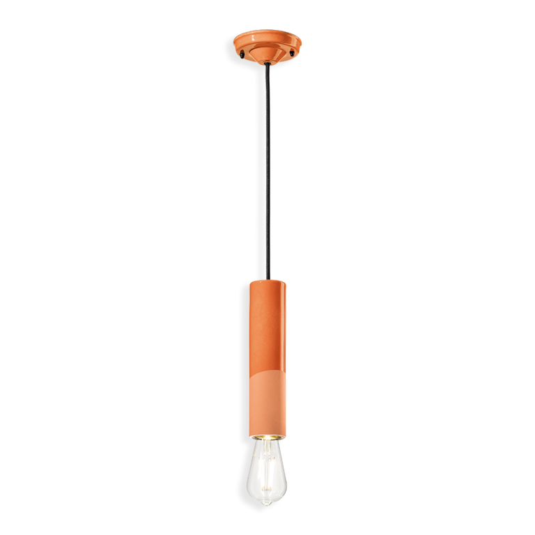  Ferroluce :: Lampa wisząca Pi długa pomarańczowa śr. 5,5 cm