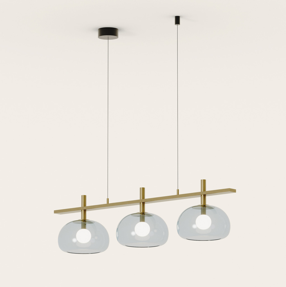 Aromas :: Lampa wisząca Cloud szer.110 cm klosz transparentny / złoty metal