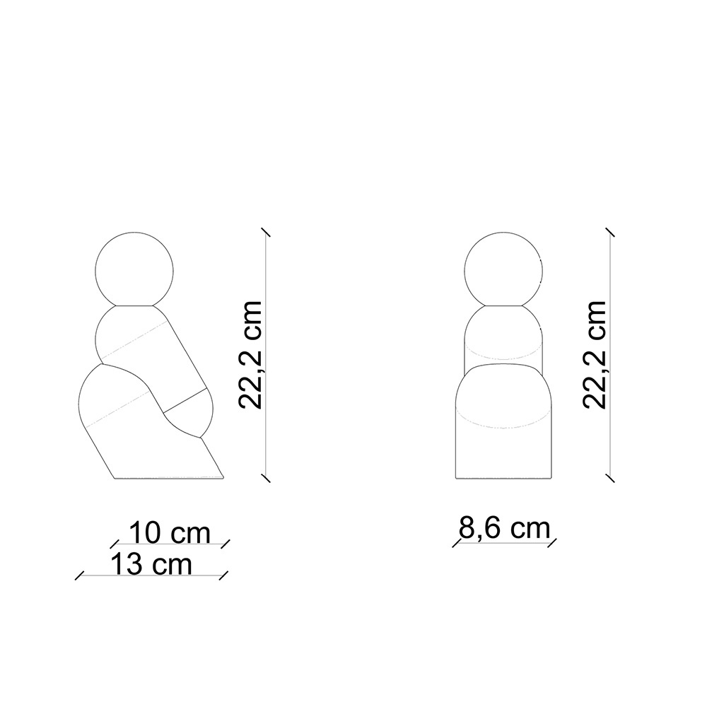 Ferroluce :: Lampa stołowa Tata wys. 22,2 cm żółto-pomarańczowa