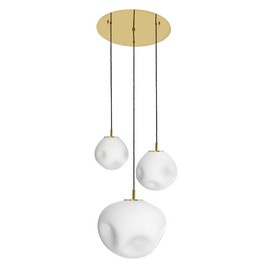 Kaspa :: Lampa wisząca Cloe złota 3 klosze wys. 155 cm