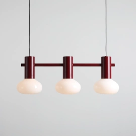 Artera :: Lampa wisząca Flo 3 Ruby szer. 75 cm bordowa