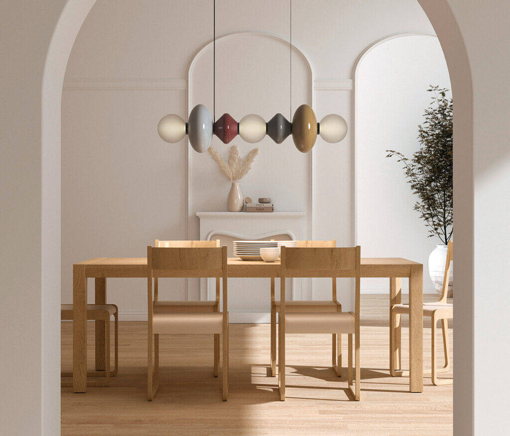 Aromas :: Lampa wisząca Mapi szer. 117 cm pozioma mleczno-transparentna