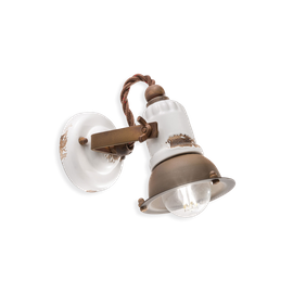 Ferroluce :: Lampa ścienna / kinkiet Loft antyczny biały śr. klosza 9 cm